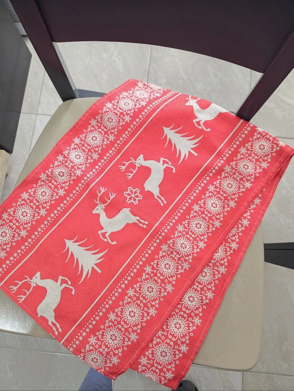 Christmas Table Runner, Christmas Table Runner 12x72, Reindeer, Pine, Snowflake